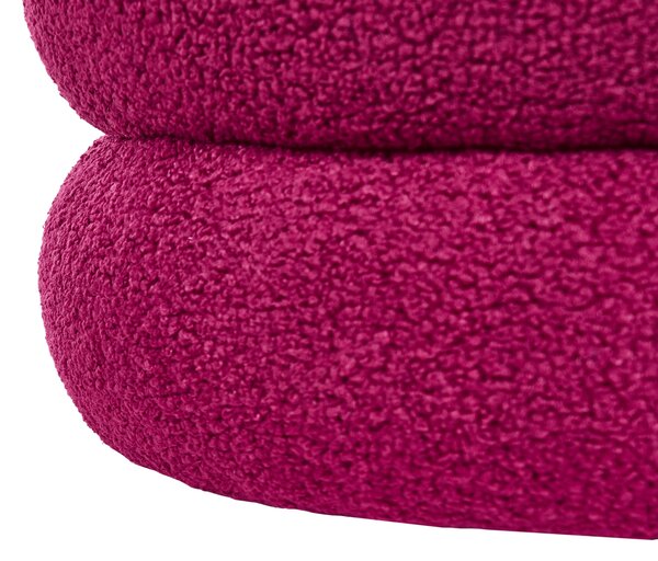 Taburetka bordová buklé čalúnenie okrúhly tvar podnožka puf moderný glamour štýl obývacia izba