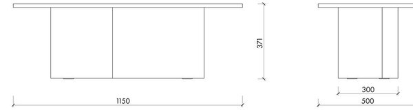 Béžový konferenčný stolík s doskou v dubovom dekore 50x115 cm Looi – noo.ma