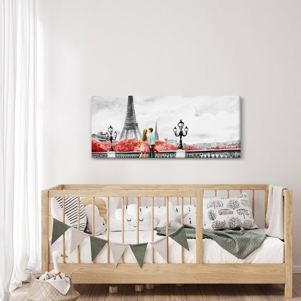 Obraz - Milenci v Paríži (120x50 cm)