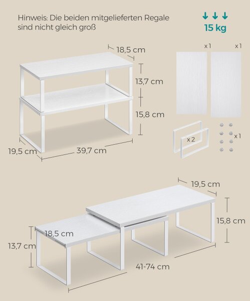 Set 2 kuchynských políc KCS025W01