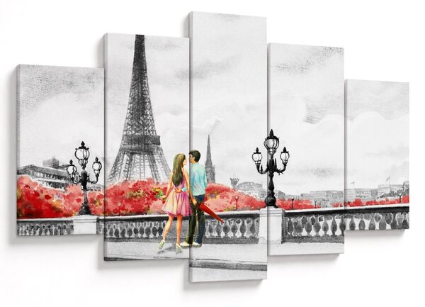 Obraz - Milenci v Paríži (150x105 cm)