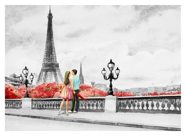 Obraz - Milenci v Paríži (70x50 cm)