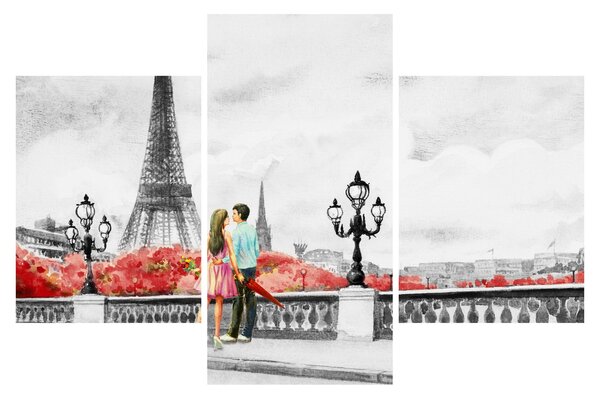 Obraz - Milenci v Paríži (90x60 cm)