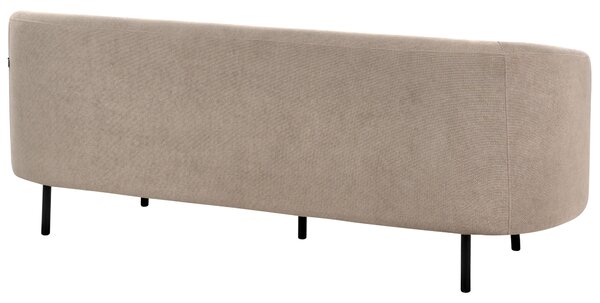 Sedacia súprava sivobéžová polyester látkové čalúnenie čierne kovové nohy zaoblený tvar 2 pohovky kreslo moderný art deco štýl obývačka