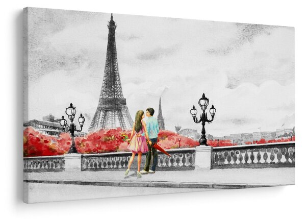 Obraz - Milenci v Paríži (90x60 cm)