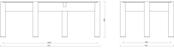 Konferenčný stolík so sklenenou doskou v prírodnej farbe 55x105 cm Kob – noo.ma