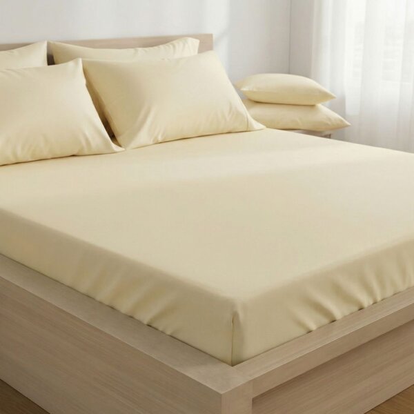 Kvalitex Saténové prestieradlo s gumou smotanové 80x200cm