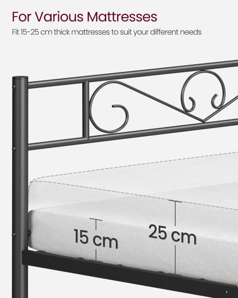 Kovová manželská posteľ 160 cm RMB065B01