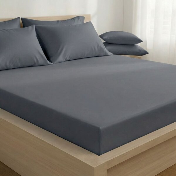 Kvalitex Saténové prestieradlo s gumou tmavo sivé 80x200cm
