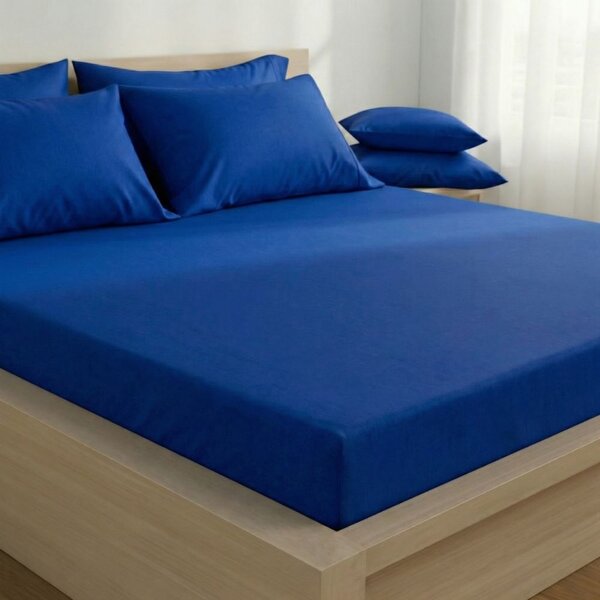 Kvalitex Saténové prestieradlo s gumou tmavo modré 80x200cm