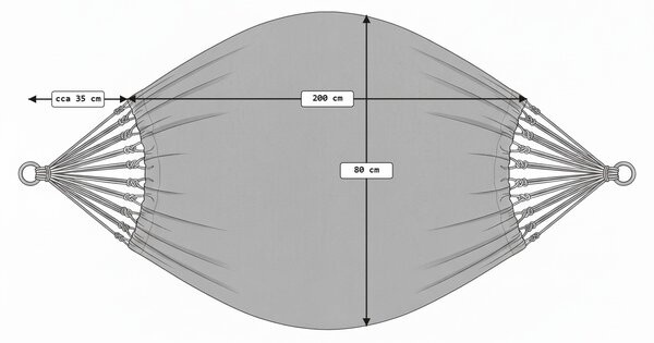 Hojdacia sieť ZENVIO 200x80 cm, sivo-biela + taška zdarma