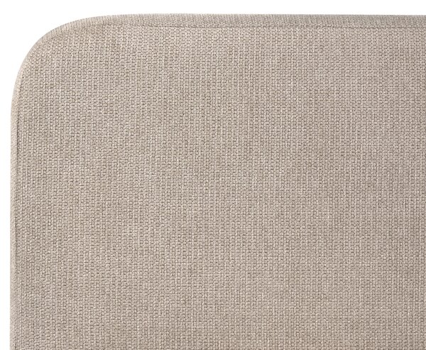 Kontinentálna posteľ s úložným priestorom sivobéžová látkové čalúnenie 160 x 200 cm s čelom vodoodpudivé čalúnenie