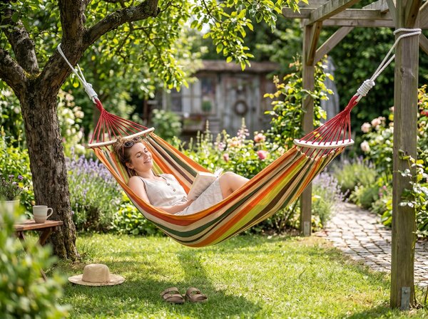 Hojdacia sieť ZENVIO COMFORT 200x80 cm, oranžová + taška zdarma
