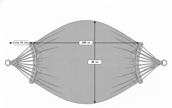 Hojdacia sieť ZENVIO COMFORT 200x80 cm, sivo-biela + taška zdarma