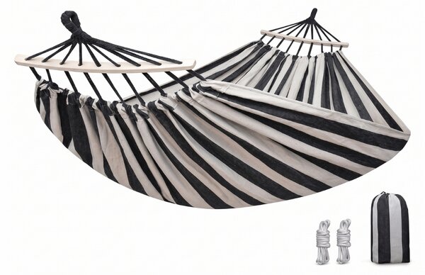 Hojdacia sieť ZENVIO COMFORT 200x80 cm, sivo-biela + taška zdarma