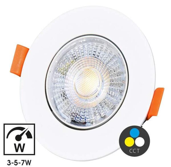 Vstavané výklopné LED kruhové svietidlo biele (LED-YL201/7W/CCT/BI)