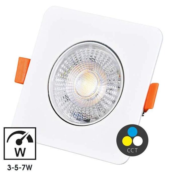 Vstavané výklopné LED hranaté svietidlo biele (LED-YL202/7W/CCT/BI)