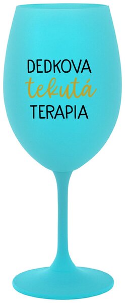 Tyrkysový pohár na víno 350 ml - DEDKOVA TEKUTÁ TERAPIA