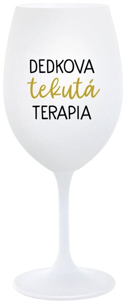 Biely pohár na víno 350 ml - DEDKOVA TEKUTÁ TERAPIA