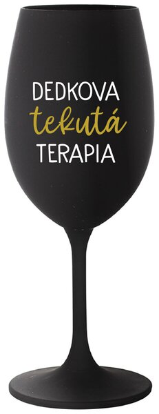 Čierny pohár na víno 350 ml - DEDKOVA TEKUTÁ TERAPIA