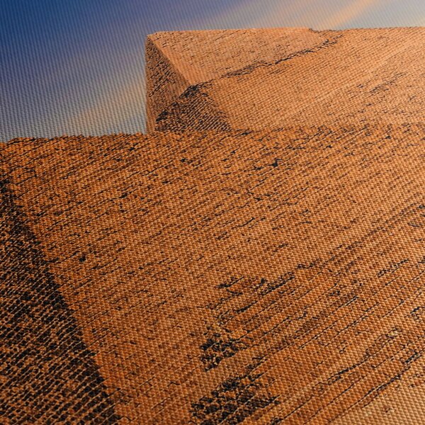 Obraz - Egyptské pyramídy (s hodinami) (90x30 cm)