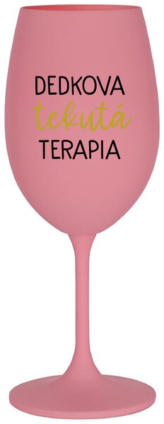 Ružový pohár na víno 350 ml - DEDKOVA TEKUTÁ TERAPIA