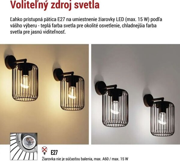 Záhradné nástenné svietidlo SALVIA, antracit, E27, IP44 (ZGD010P)