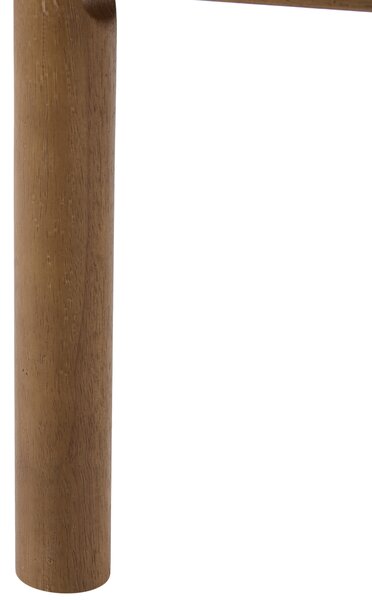 Kreslo zlatohnedé kožené čalúnenie drevený rám s vankúšom mid-century modern štýl obývacia izba