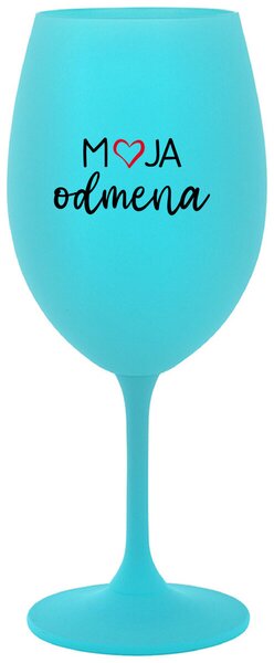 Tyrkysový pohár na víno 350 ml - MOJA ODMENA