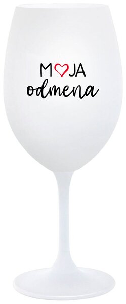 Biely pohár na víno 350 ml - MOJA ODMENA