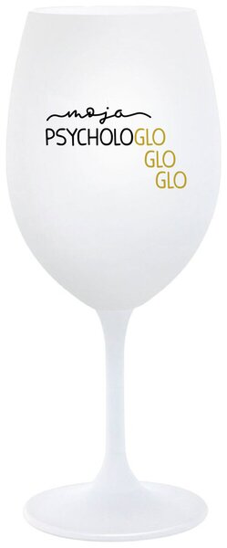 Biely pohár na víno 350 ml - MOJA PSYCHOLOGLOGLOGLO