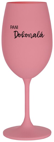 Ružový pohár na víno 350 ml - PANI DOKONALÁ