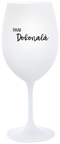 Biely pohár na víno 350 ml - PANI DOKONALÁ