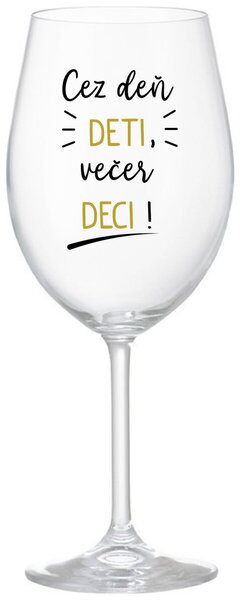 Priehľadný pohár na víno 350 ml - CEZ DEŇ DETI, VEČER DECI!