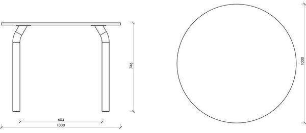 Okrúhly jedálenský stôl ø 100 cm Meko – noo.ma