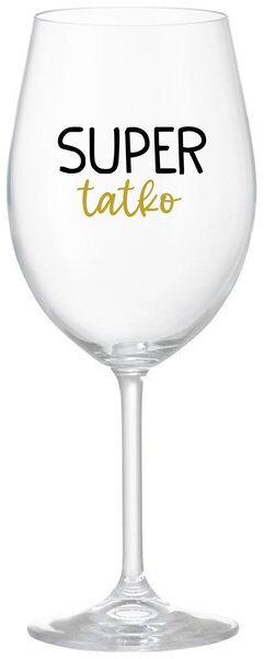 Priehľadný pohár na víno 350 ml - SUPER TÁTA