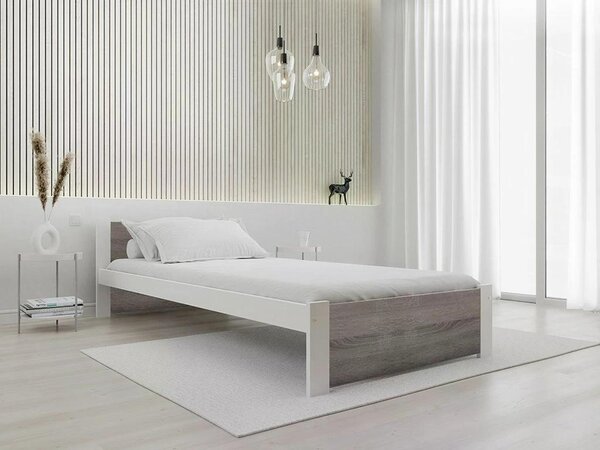 Posteľ IKAROS 80 x 200 cm, biela/dub lanýž Rošt: Bez roštu, Matrac: Bez matraca