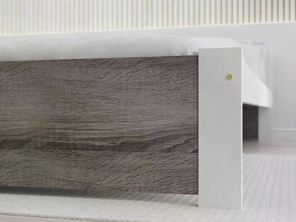 Posteľ IKAROS 80 x 200 cm, biela/dub lanýž Rošt: Bez roštu, Matrac: Bez matraca