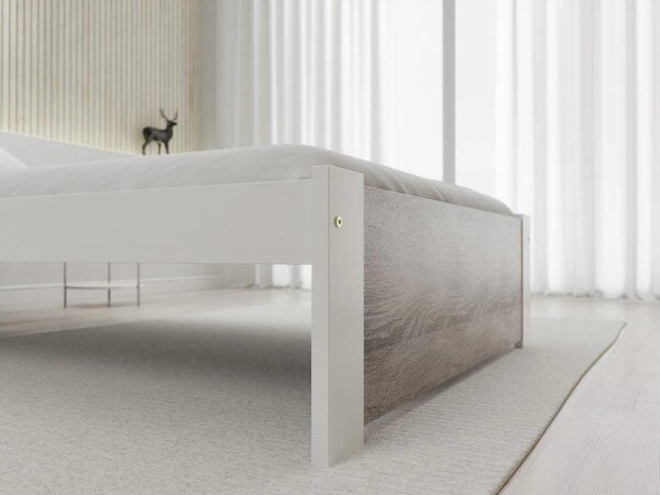 Posteľ IKAROS 80 x 200 cm, biela/dub lanýž Rošt: Bez roštu, Matrac: Bez matraca