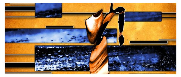Obraz abstraktné maľby (120x50 cm)