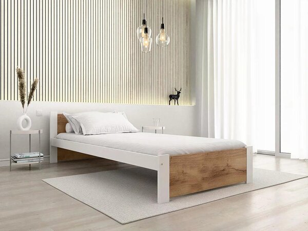 Posteľ IKAROS 80 x 200 cm, biela/dub artisan Rošt: Bez roštu, Matrac: Bez matraca