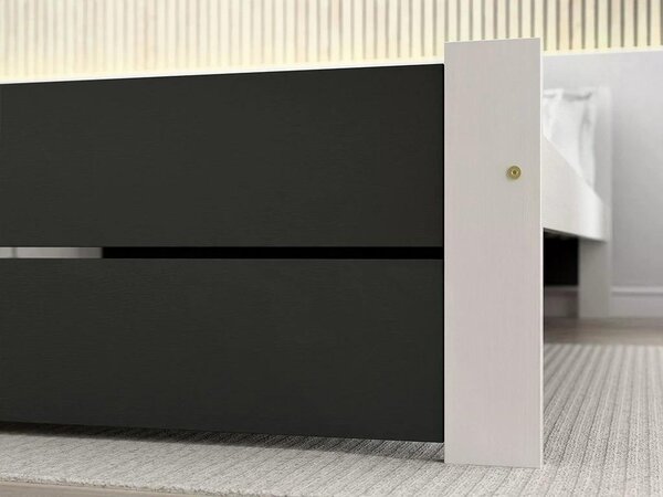 Posteľ IKAROS DOUBLE 80 x 200 cm, antracit/biela Rošt: Bez roštu, Matrac: Bez matraca