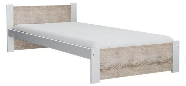 Posteľ IKAROS 80 x 200 cm, biela/dub sonoma Rošt: Bez roštu, Matrac: Bez matraca