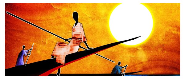 Obraz dobovej starovekej maľby (120x50 cm)