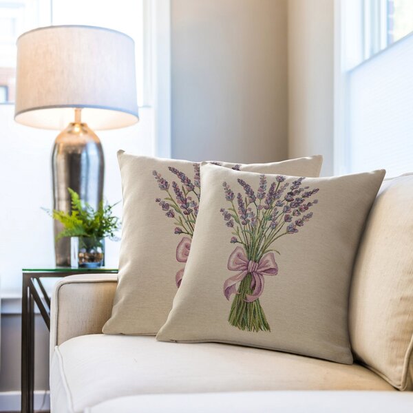 GOBELÍNOVÁ DEKORAČNÁ OBLIEČKA NA VANKÚŠ LAVENDER2 45X45 CM VZOROVANÁ