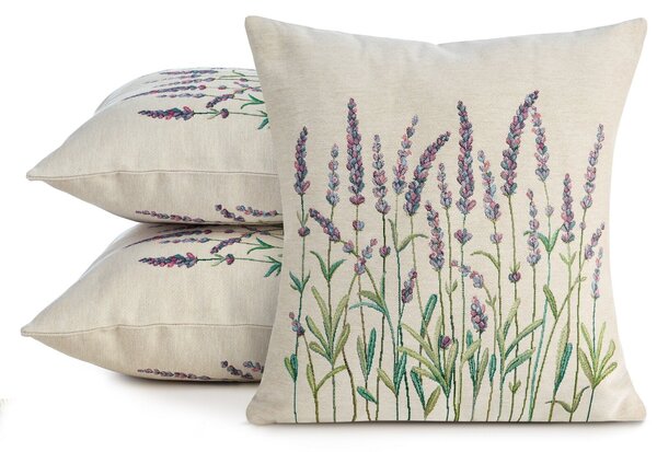 GOBELÍNOVÁ DEKORAČNÁ OBLIEČKA NA VANKÚŠ LAVENDER2 45X45 CM VZOROVANÁ