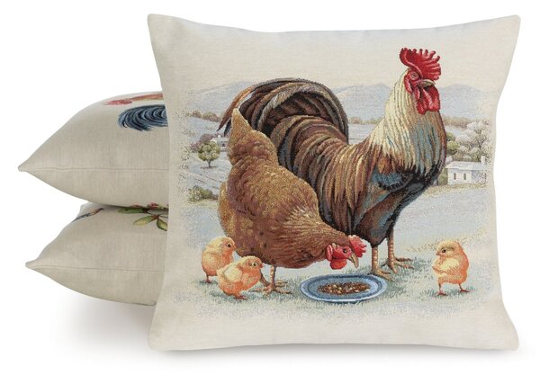 GOBELÍNOVÁ DEKORAČNÁ OBLIEČKA NA VANKÚŠ FOWL 45X45 CM VZOROVANÁ