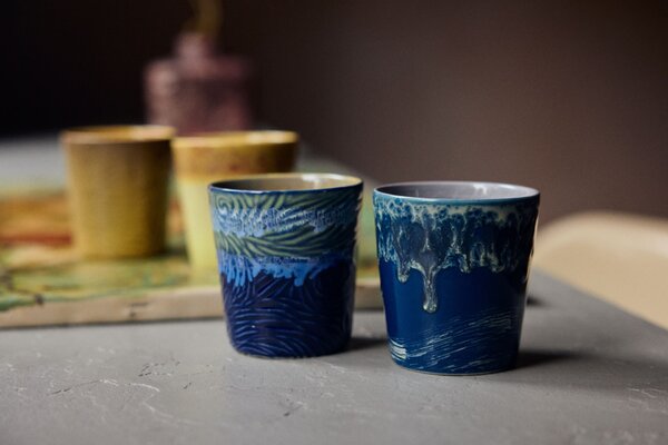 Kameninový hrnček 70's Van Gogh / Starry Night – set 2 ks, 200 ml