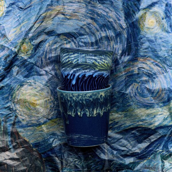 Kameninový hrnček 70's Van Gogh / Starry Night – set 2 ks, 200 ml