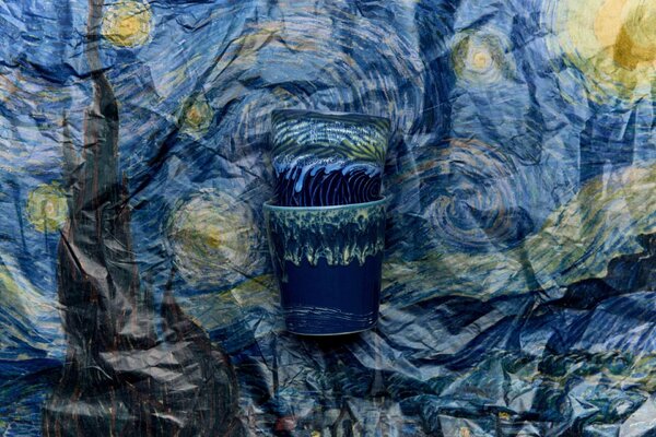 Kameninový hrnček 70's Van Gogh / Starry Night – set 2 ks, 200 ml